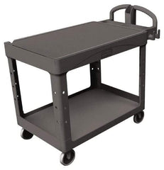 Rubbermaid - 750 Lb Capacity, 25" Wide x 53-5/8" Long x 32-1/4" High Standard Utility Cart - 2 Shelf, Plastic - Apex Tool & Supply