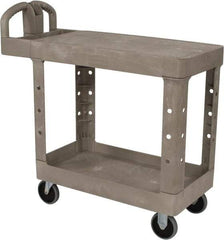 Rubbermaid - 500 Lb Capacity, 17" Wide x 38-3/8" Long x 32-1/4" High Standard Utility Cart - 2 Shelf, Plastic - Apex Tool & Supply