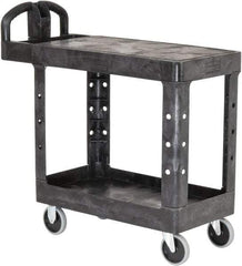 Rubbermaid - 500 Lb Capacity, 17" Wide x 38-3/8" Long x 32-1/4" High Standard Utility Cart - 2 Shelf, Plastic - Apex Tool & Supply