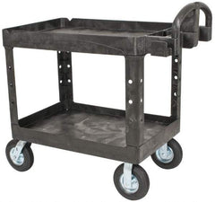 Rubbermaid - 500 Lb Capacity, 25" Wide x 43-7/8" Long x 35-3/4" High Standard Utility Cart - 2 Shelf, Plastic - Apex Tool & Supply
