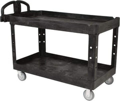 Rubbermaid - 750 Lb Capacity, 25" Wide x 53-5/8" Long x 32-3/4" High Standard Utility Cart - 2 Shelf, Plastic - Apex Tool & Supply