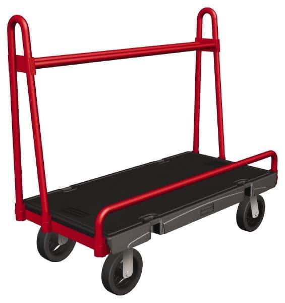 Rubbermaid - 2,000 Lb Capacity Structural Foam/Steel Panel Truck - Structural Foam Deck, 24" OAW, Polyolefin Casters - Apex Tool & Supply