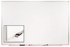 Ghent - 48-1/2" High x 72-1/2" Wide Porcelain on Steel Magnetic Marker Board - Aluminum Frame, 2.63" Deep - Apex Tool & Supply