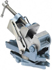 Palmgren - 2-7/8" Jaw Width, 2-1/2" Jaw Opening Capacity, Angle Stationary Machine Vise - Manual Operation, 1 Station, 9" Long x 3-7/8" High x 1-1/2" Deep, 30,000 psi Max Clamp Force, Cast Iron - Apex Tool & Supply