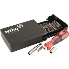 Wiha - 39 Piece, 1/4" Drive Screwdriver Bit Set - #1 to #2 Phillips, Tamperproof T8 to T40 Torx, #0 to #3 Pozidriv, #1 to #3 Square Recess, #6, #8 & #10 Torq, #1, #2, #3 & #4 Tri-Wing, #4, #6, #8 & #10 Spanner, 1/4" Drive Bits - Apex Tool & Supply