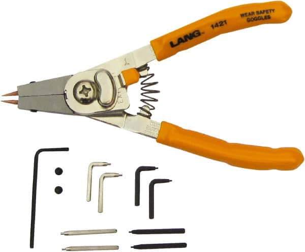 Lang - Standard Jaw, Snap Ring Plier - 1" OAL, Internal & External Snap Ring - Apex Tool & Supply