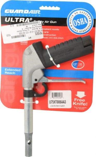 Guardair - 120 Max psi Maximum Power Venturi Nozzle Pistol Grip Blow Gun - 3/8 NPT, 6" Tube Length, Aluminum - Apex Tool & Supply