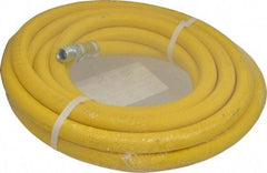 Continental ContiTech - 1/2" ID x 0.89" OD 25' Long Oil Resistant Air Hose - MNPT x MNPT Ends, 500 Working psi, -20 to 190°F, 1/2" Fitting, Yellow - Apex Tool & Supply