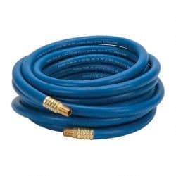Continental ContiTech - 3/8" ID x 0.66" OD 25' Long Multipurpose Air Hose - MNPT x MNPT Ends, 300 Working psi, -10 to 158°F, 1/4" Fitting, Blue - Apex Tool & Supply