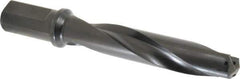 Allied Machine and Engineering - Series 2.5, 1-3/16 to 1-3/8" Diam, 1-1/4" Diam Straight Shank with Flange, Helical Flute Spade Drill - 5-3/8" Max Depth, 7-13/64" Body Length, 9-11/32" OAL, Intermediate Length, Through Coolant - Apex Tool & Supply