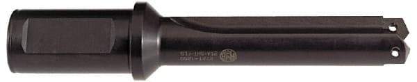 Allied Machine and Engineering - Series 2, 31/32 to 1-3/8" Diam, 1-1/4" Diam Straight Shank with Flange, Straight Flute Spade Drill - 2-1/4" Max Depth, 3-5/8" Body Length, 5-49/64" OAL, Short Length, Through Coolant - Apex Tool & Supply