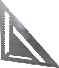 Empire Level - 12" Blade Length, Buffed Finish, Aluminum Rafter Square - 1/16", 0.083", 1/8" Graduation - Apex Tool & Supply