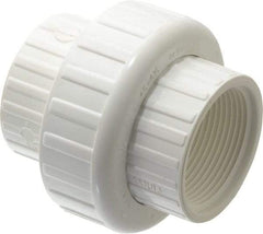 Value Collection - 1-1/2" PVC Plastic Pipe Union with EPDM O-Ring - Schedule 40, FIPT x FIPT End Connections - Apex Tool & Supply