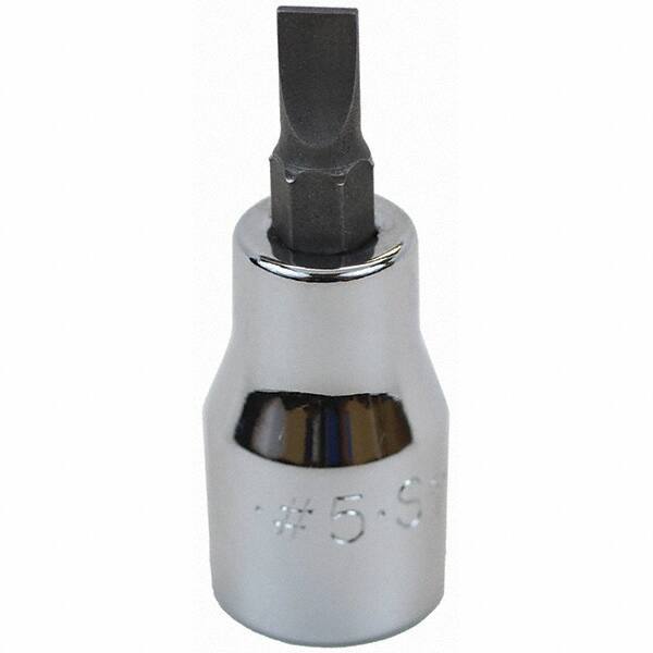 SK - Screwdriver & Drag Link Sockets - 3/8"DR #5 CHRM SLOTTED SCRDRVR SCKT BIT - Apex Tool & Supply
