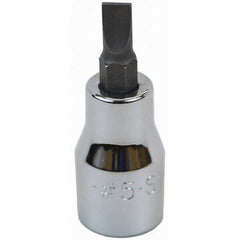 SK - Screwdriver & Drag Link Sockets - 3/8"DR #5 CHRM SLOTTED SCRDRVR SCKT BIT - Apex Tool & Supply