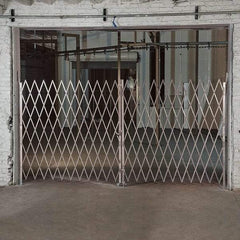 Illinois Engineered Products - 90" High Bi-Parting Folding Gates - Galvanized Steel, Silver - Apex Tool & Supply
