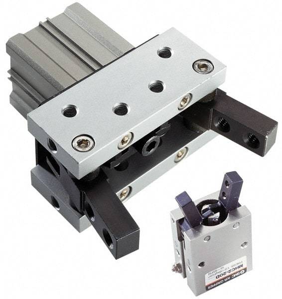 SMC PNEUMATICS - M5x0.8 Double Action Air Gripper - Internal & External Parallel Gripper, 15 to 102 psi - Apex Tool & Supply