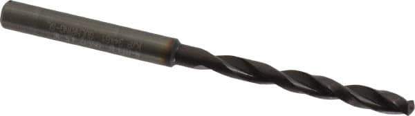 Guhring - 4.5mm, 140° Point, Spiral Flute, Solid Carbide Taper Length Drill Bit - FIREX Finish, 45mm Flute Length, 85mm OAL, Series 5512 - Apex Tool & Supply