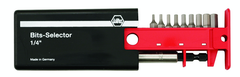 9 Piece - 5/64-1/4" - Magnetic 1/4" Bit Holder - Security Hex Inch Bit Selector Set in Plastic Storage Box - Apex Tool & Supply