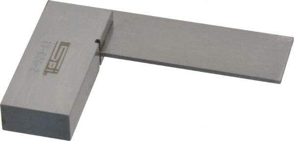 SPI - 2" Blade Length, 2" Base Length Spring Steel Square - 0.0005" (Parallel) & 0.001" (Square) Accuracy - Apex Tool & Supply