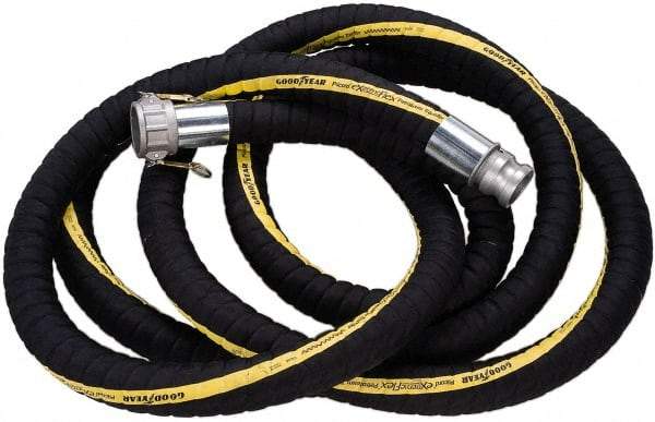 Alliance Hose & Rubber - 1-1/2" ID x 1.91" OD x 25' OAL, Cam & Groove Petroleum Transfer Hose - 250 Max Working psi, -40 to 200°F, 1.5" Bend Radius, 1-1/2" Fitting, Black - Apex Tool & Supply