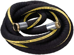 Alliance Hose & Rubber - 2" ID x 2.43" OD x 25' OAL, Male x Female Petroleum Transfer Hose - 250 Max Working psi, -40 to 200°F, 2" Bend Radius, 2" Fitting, Black - Apex Tool & Supply