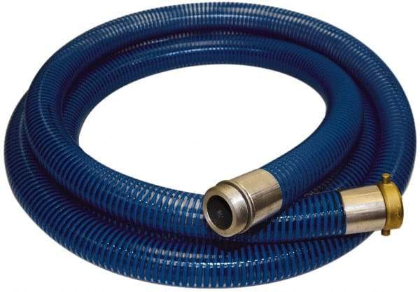 Alliance Hose & Rubber - -40 to 150°F, 6" Inside x 6.62" Outside Diam, PVC Liquid Suction & Discharge Hose - Transparent Blue, 20' Long, 28 Vacuum Rating, 47 psi Working Pressure - Apex Tool & Supply