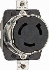 Hubbell Wiring Device-Kellems - 125 VAC, 50 Amp, Self Grounding Receptacle - 2 Poles, 3 Wire, Female End, Black - Apex Tool & Supply