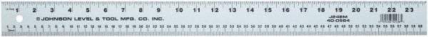 Johnson Level & Tool - 72" Long, 1/8, 1/16" and 2mm Graduation, Aluminum Rule - English/Metric Graduation Style, Gray, Anodized Finish - Apex Tool & Supply