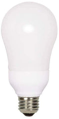 Value Collection - 15 Watt Fluorescent Residential/Office Medium Screw Lamp - 2,700°K Color Temp, 800 Lumens, A19, 10,000 hr Avg Life - Apex Tool & Supply