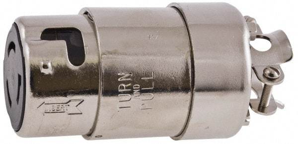 Hubbell Wiring Device-Kellems - 125 VAC, 50 Amp, NonNEMA Configuration, Marine Grade, Self Grounding Connector - 1 Phase, 2 Poles, IP20, 0.44 to 1.14 Inch Cord Diameter - Apex Tool & Supply