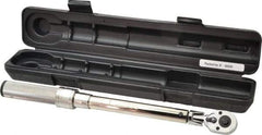 CDI - 3/8" Drive Micrometer Torque Wrench - 10 Ft/Lb to 80 Ft/Lb Torque, 16.6" OAL, 1/2 Ft/Lb Graduation, Flex-Head Ratcheting with Reverse Lever - Apex Tool & Supply
