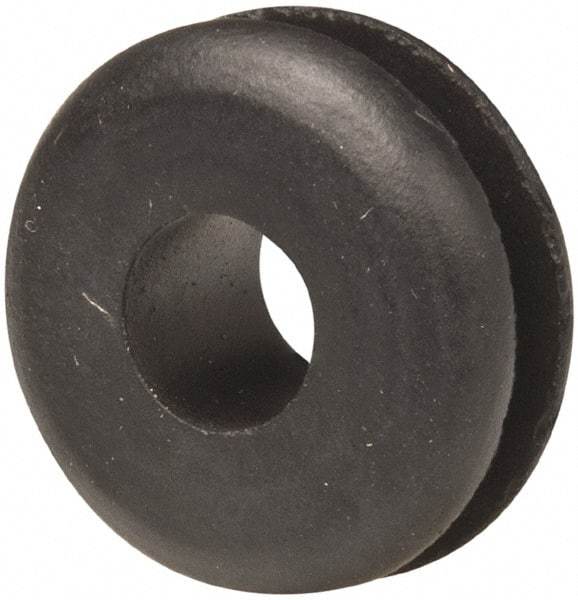 Made in USA - 13/16" OD, 3/8" Thick Military Specification Grommet - Buna-N Rubber, 9/16" Slot Diam x 1/8" Slot Width - Apex Tool & Supply