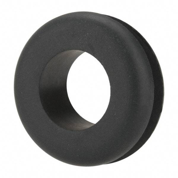 Made in USA - 1-5/16" OD, 1/2" Thick Military Specification Grommet - Buna-N Rubber, 1" Slot Diam x 3/16" Slot Width - Apex Tool & Supply