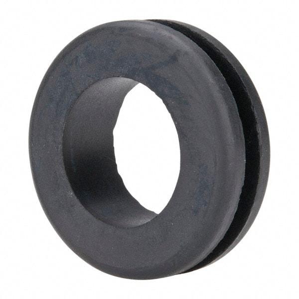Made in USA - 1-3/4" OD, 9/16" Thick Military Specification Grommet - Buna-N Rubber, 1-3/8" Slot Diam x 3/16" Slot Width - Apex Tool & Supply