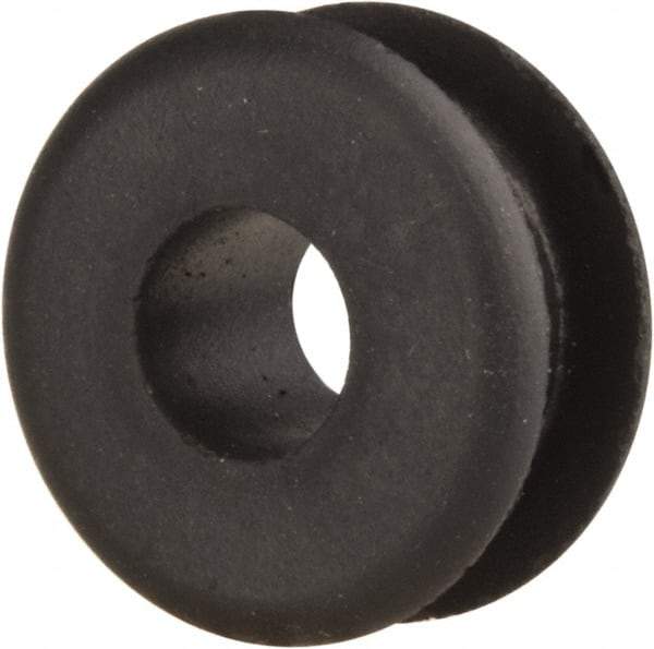 Made in USA - 5/8" OD, 5/16" Thick Military Specification Grommet - Buna-N Rubber, 7/16" Slot Diam x 3/16" Slot Width - Apex Tool & Supply