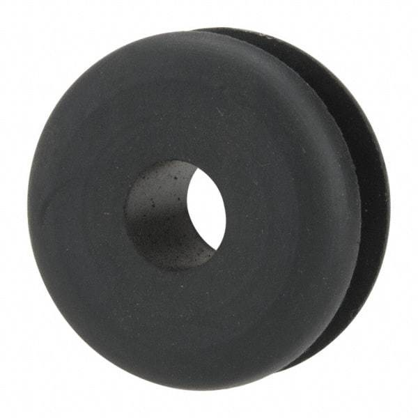 Made in USA - 1" OD, 7/16" Thick Military Specification Grommet - Buna-N Rubber, 3/4" Slot Diam x 3/16" Slot Width - Apex Tool & Supply