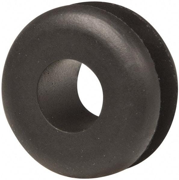 Made in USA - 7/8" OD, 7/16" Thick Military Specification Grommet - Buna-N Rubber, 5/8" Slot Diam x 3/16" Slot Width - Apex Tool & Supply