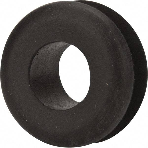 Made in USA - 15/16" OD, 7/16" Thick Military Specification Grommet - Buna-N Rubber, 11/16" Slot Diam x 3/16" Slot Width - Apex Tool & Supply