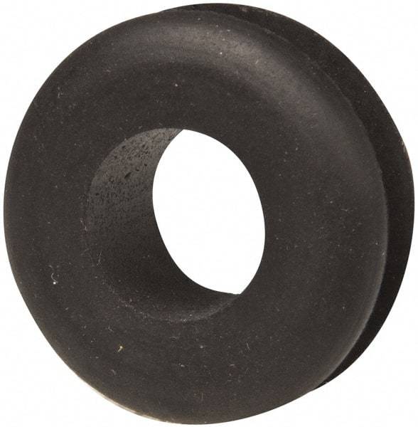 Made in USA - 1-1/16" OD, 7/16" Thick Military Specification Grommet - Buna-N Rubber, 13/16" Slot Diam x 3/16" Slot Width - Apex Tool & Supply