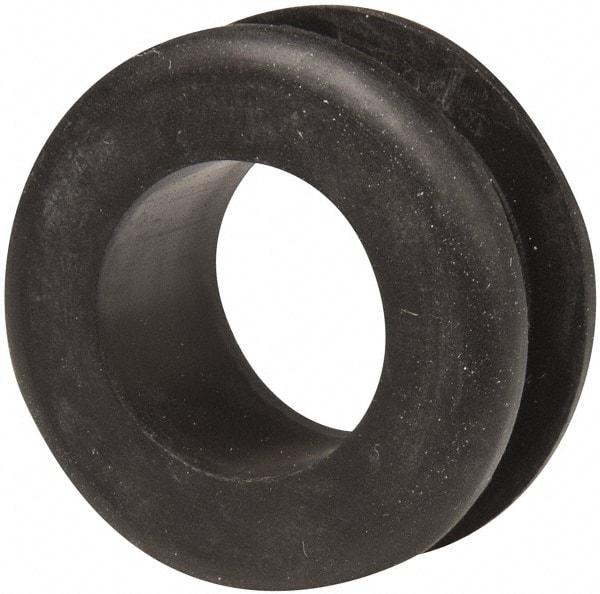 Made in USA - 1-1/8" OD, 1/2" Thick Military Specification Grommet - Buna-N Rubber, 7/8" Slot Diam x 1/4" Slot Width - Apex Tool & Supply