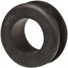 Made in USA - 1-1/8" OD, 1/2" Thick Military Specification Grommet - Buna-N Rubber, 7/8" Slot Diam x 1/4" Slot Width - Apex Tool & Supply