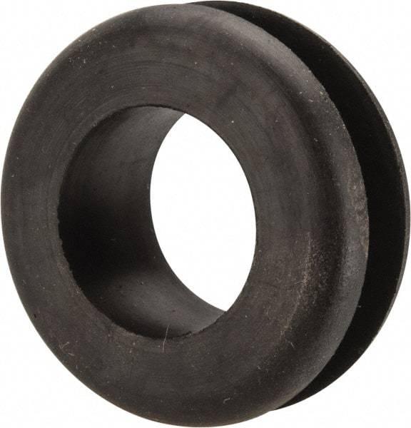 Made in USA - 1-3/8" OD, 9/16" Thick Military Specification Grommet - Buna-N Rubber, 1-1/16" Slot Diam x 1/4" Slot Width - Apex Tool & Supply