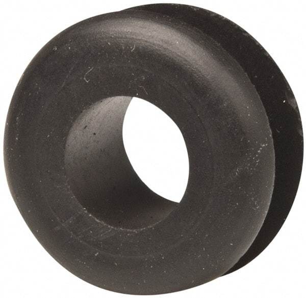 Made in USA - 15/16" OD, 1/2" Thick Military Specification Grommet - Buna-N Rubber, 11/16" Slot Diam x 1/4" Slot Width - Apex Tool & Supply