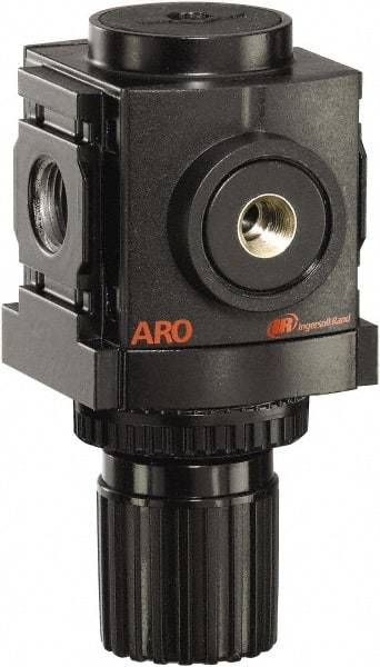 ARO/Ingersoll-Rand - 1/4 NPT Port, 86 CFM, Aluminum Compact Regulator - 0 to 140 psi Range, 250 Max psi Supply Pressure, 1/8" Gauge Port Thread, 2.705" Wide x 4.772" High - Apex Tool & Supply