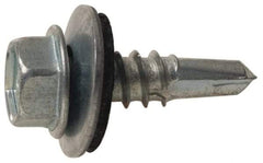 Elco - #12-14, Hex Washer Head, Hex Drive, 4" Length Under Head, #3 Point, Self Drilling Screw - Steel - Apex Tool & Supply