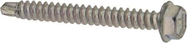 Elco - #8, Hex Washer Head, Hex Drive, 1-1/2" Length Under Head, #2 Point, Self Drilling Screw - Steel - Apex Tool & Supply