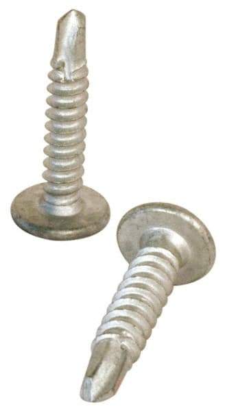Elco - #12-14, Pancake Head, Phillips Drive, 1" Length Under Head, #3 Point, Self Drilling Screw - Steel - Apex Tool & Supply