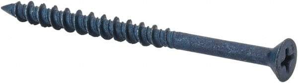 Elco - 3/16" Diam, 2-3/4" OAL, Phillips Drive, Concrete Screw & Masonry Fastener - Steel, Blue StalGard Finish, Includes #2 Drill Bit - Apex Tool & Supply
