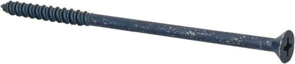 Elco - 1/4" Diam, 5" OAL, Phillips Drive, Concrete Screw & Masonry Fastener - Steel, Blue StalGard Finish, Includes #3 Drill Bit - Apex Tool & Supply